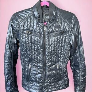 Woman's The North Face Black Midori Lightweight Quilted Moto Biker Jacket (XS)
